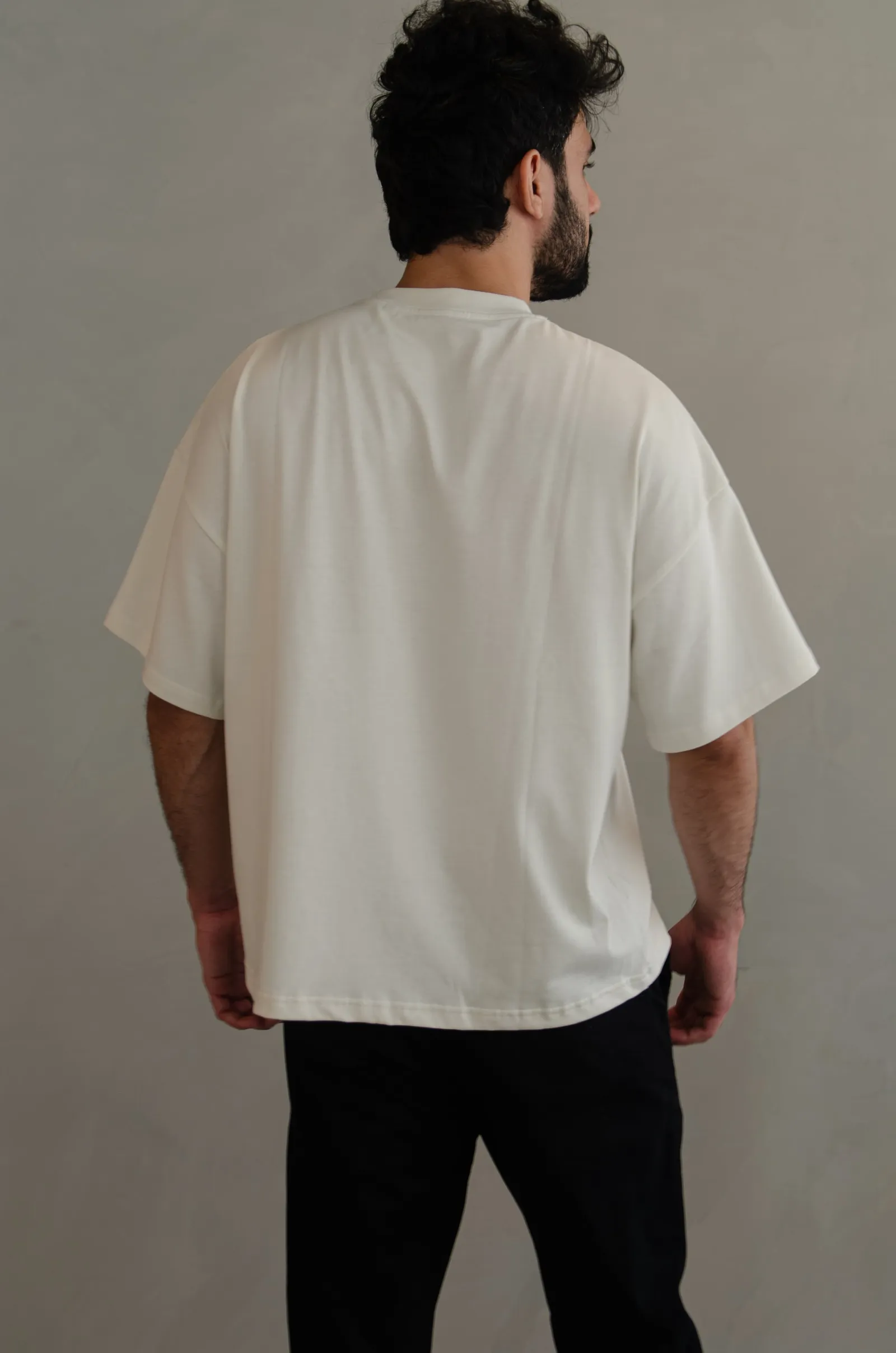 NEAR heavyweight vintage-white tee printed “no heroic act required” — photo 4 of 11.