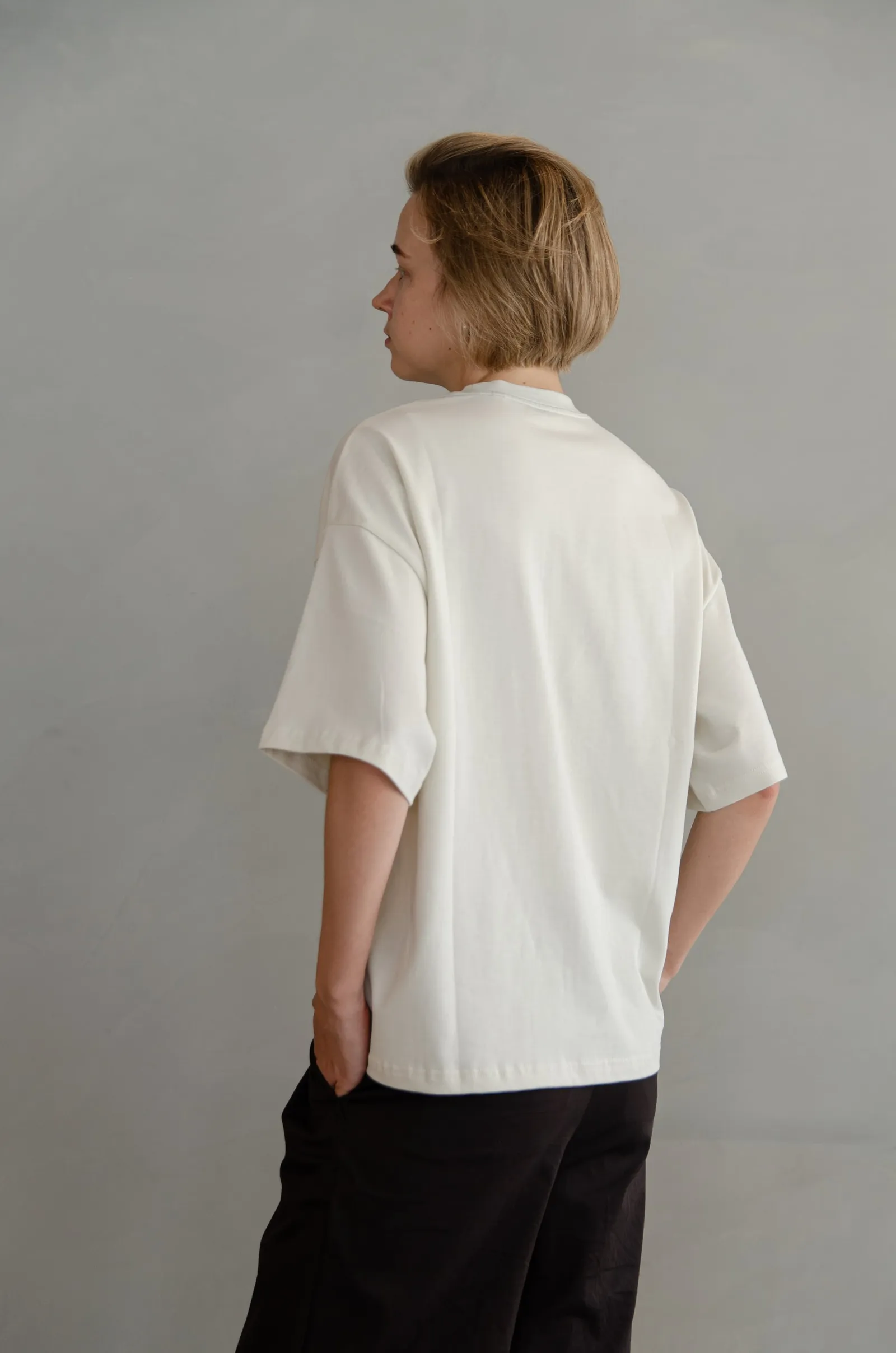 NEAR heavyweight vintage-white tee printed “no heroic act required” — photo 9 of 11.